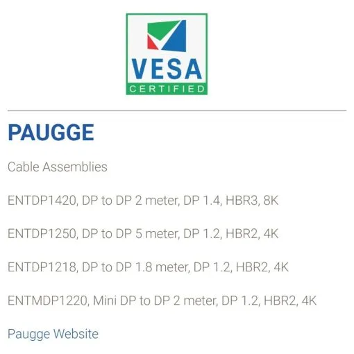 Görüntü Paugge Vesa Sertifikalı 2m Displayport 1.4 Kablo (ENTDP1420) Tem Teknoloji 12