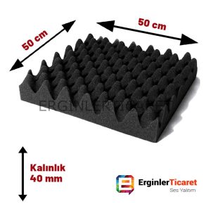 Akustik Ses Yalıtımı Akustik Yumurta Sünger Yanmaz (40 mm, 50×50 cm) Tem Teknoloji