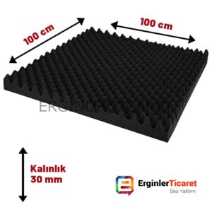 Akustik Ses Yalıtımı Akustik Yumurta Süngeri Yanmaz 30mm (100cm x 100cm) Tem Teknoloji