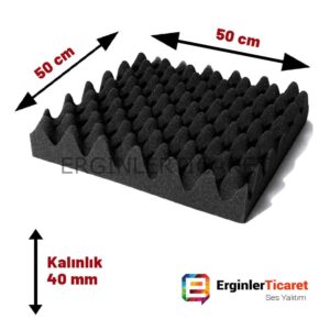 Akustik Ses Yalıtımı Akustik Yumurta Süngeri Yanmaz (40mm 50cm x 50cm) Tem Teknoloji