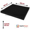 Akustik Ses Yalıtımı Yanmaz Akustik Yumurta Süngeri 40mm 50Dns 50cm X 50cm Tem Teknoloji 2