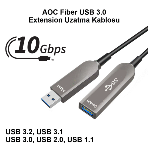Kablolar Paugge USB 3.0 AOC Fiber Extension Uzatma Kablosu – 40m Tem Teknoloji 11
